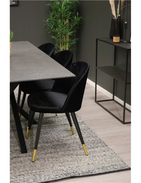 Matgrupp Piazza med Velvet matstolar, 180 × 90 cm