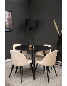 Matgrupp Plaza med Velvet matstolar