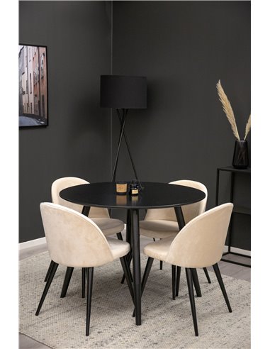 Matgrupp Plaza med Velvet matstolar