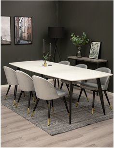 Matgrupp Polar med Velvet matstolar, 240 × 100 cm
