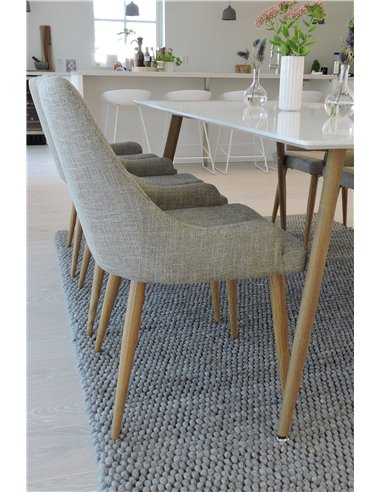 Matgrupp Polar med Plaza matstolar, 180 × 90 cm