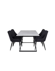 Matgrupp Estelle med Plaza matstolar, 140 × 90 cm
