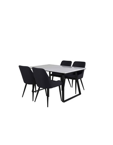 Matgrupp Estelle med Plaza matstolar, 140 × 90 cm