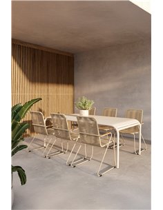 Matgrupp Borneo med Bois matstolar, 200 × 100 cm