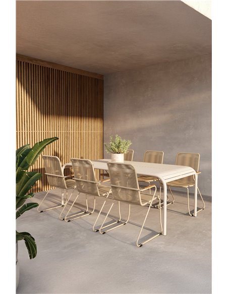 Matgrupp Borneo med Bois matstolar, 200 × 100 cm