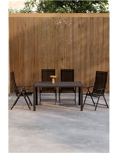 Matgrupp Mirko med Levanzo matstolar, 140 × 80 cm