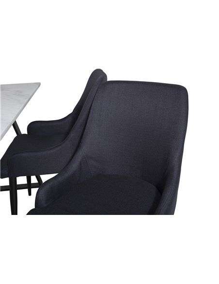 Matgrupp Estelle med Plaza matstolar, 140 × 90 cm