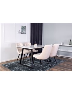 Matgrupp Estelle med Velvet Deluxe matstolar, 140 × 90 cm 2