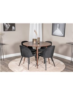 Matgrupp Plaza med Velvet matstolar
