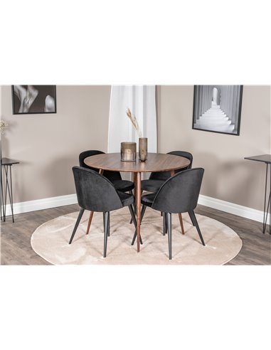 Matgrupp Plaza med Velvet matstolar
