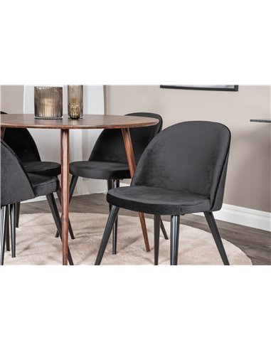 Matgrupp Plaza med Velvet matstolar