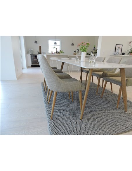 Matgrupp Polar med Plaza matstolar, 180 × 90 cm