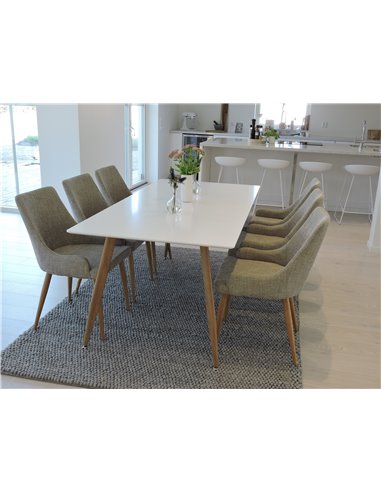 Matgrupp Polar med Plaza matstolar, 180 × 90 cm