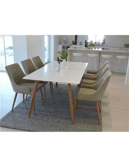 Matgrupp Polar med Plaza matstolar, 180 × 90 cm