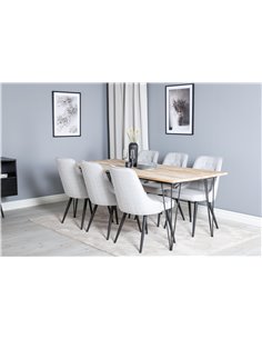 Matgrupp Bali med Velvet Deluxe matstolar, 200 × 90 cm 2