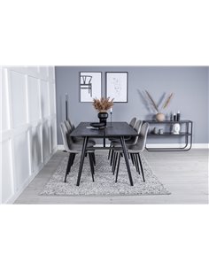 Matgrupp Sleek med Polar matstolar, 195 × 95 cm