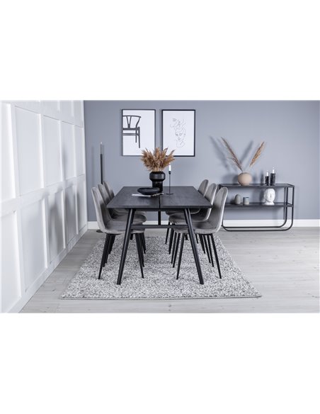 Matgrupp Sleek med Polar matstolar, 195 × 95 cm