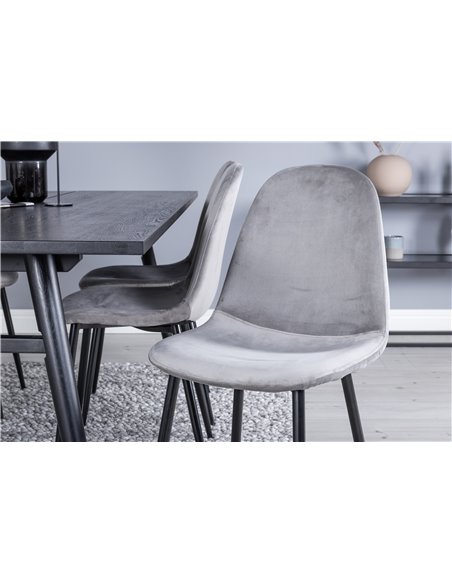 Matgrupp Sleek med Polar matstolar, 195 × 95 cm