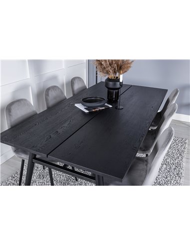 Matgrupp Sleek med Polar matstolar, 195 × 95 cm