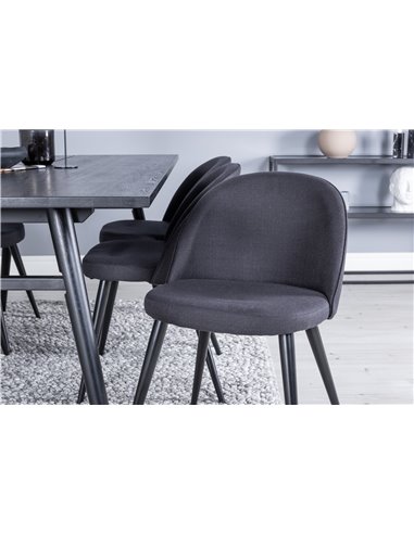 Matgrupp Sleek med Velvet matstolar, 195 × 95 cm