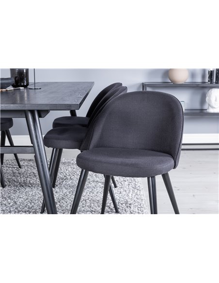 Matgrupp Sleek med Velvet matstolar, 195 × 95 cm