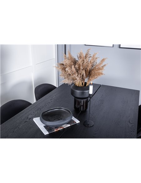 Matgrupp Sleek med Velvet matstolar, 195 × 95 cm