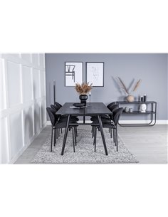 Matgrupp Sleek med Vault matstolar, 195 × 95 cm