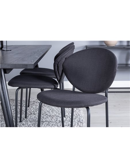Matgrupp Sleek med Vault matstolar, 195 × 95 cm