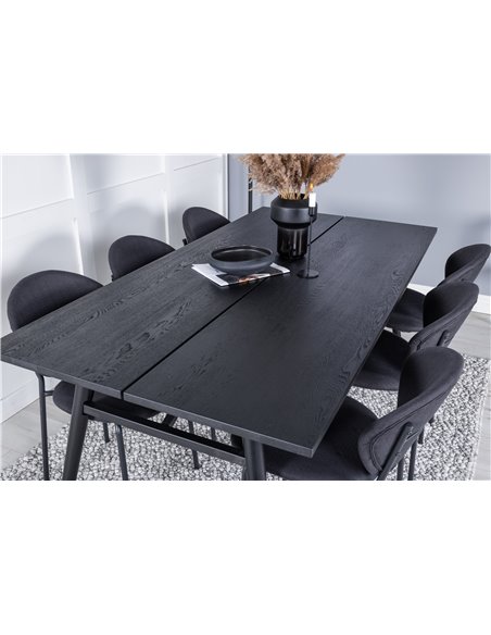 Matgrupp Sleek med Vault matstolar, 195 × 95 cm