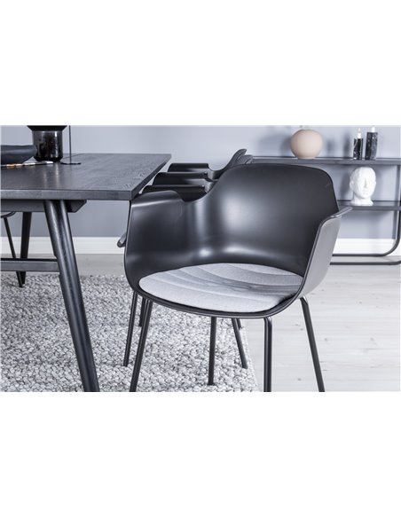 Matgrupp Sleek med Comfort matstolar, 195 × 95 cm