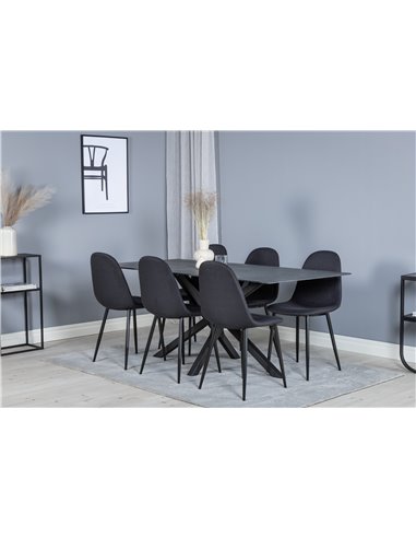Matgrupp Piazza med Polar matstolar, 180 × 90 cm