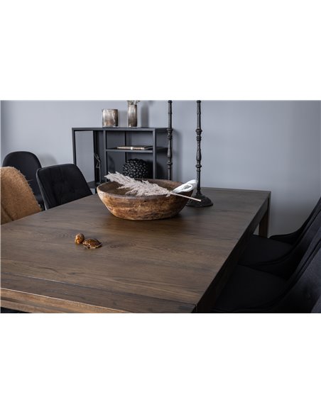 Matgrupp Slider med Velvet Deluxe matstolar, 170 × 95 cm