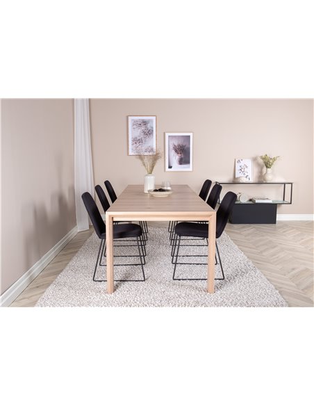 Matgrupp Slider med Muce matstolar, 170 × 95 cm