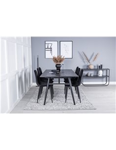 Matgrupp Sleek med Polar matstolar, 195 × 95 cm
