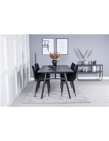 Matgrupp Sleek med Polar matstolar, 195 × 95 cm