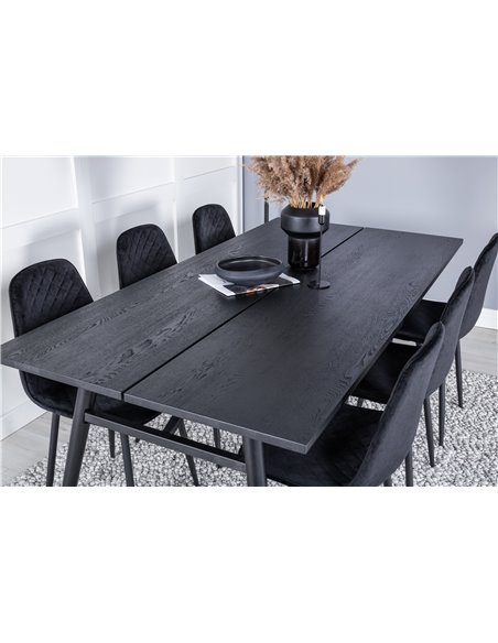 Matgrupp Sleek med Polar matstolar, 195 × 95 cm