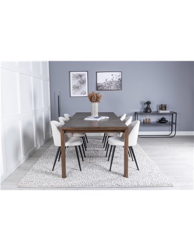 Matgrupp Slider med Velvet matstolar, 170 × 95 cm