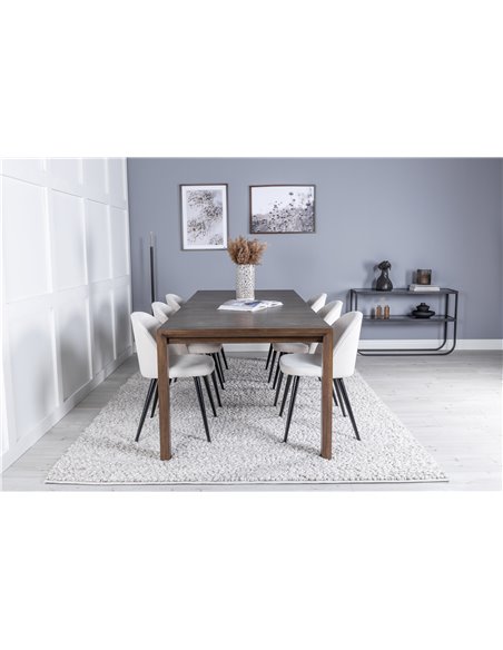 Matgrupp Slider med Velvet matstolar, 170 × 95 cm