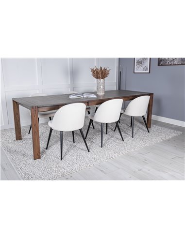 Matgrupp Slider med Velvet matstolar, 170 × 95 cm