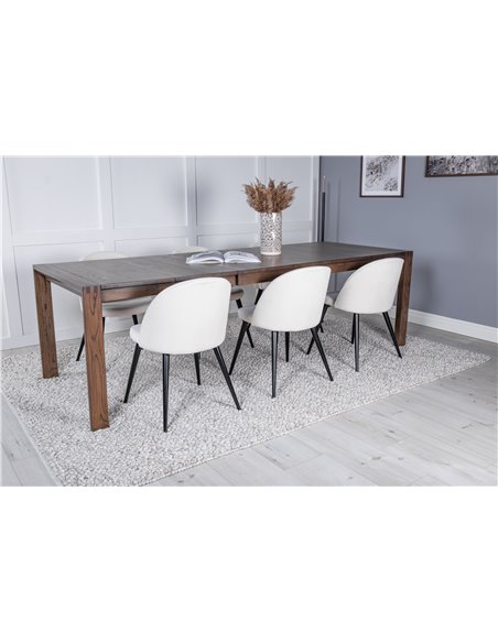 Matgrupp Slider med Velvet matstolar, 170 × 95 cm