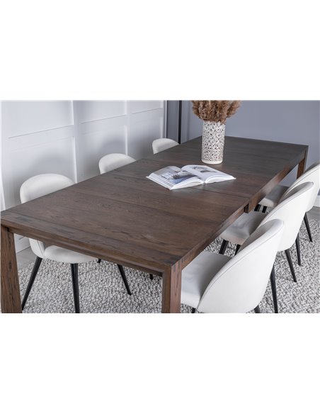 Matgrupp Slider med Velvet matstolar, 170 × 95 cm