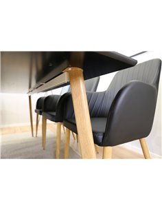 Matgrupp Polar med Comfort matstolar, 180 × 90 cm