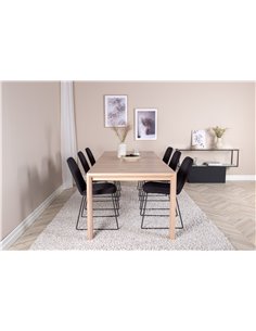 Matgrupp Slider med Muce matstolar, 170 × 95 cm