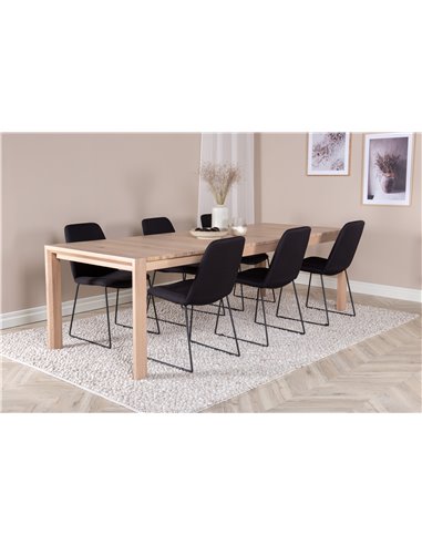 Matgrupp Slider med Muce matstolar, 170 × 95 cm
