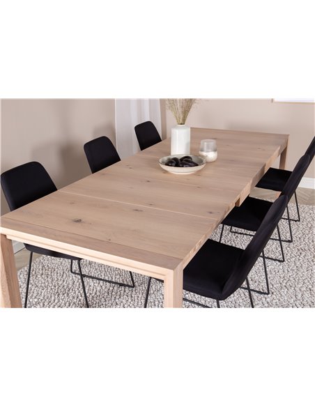 Matgrupp Slider med Muce matstolar, 170 × 95 cm