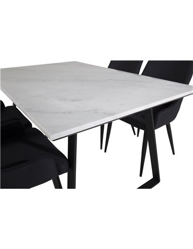 Matgrupp Estelle med Plaza matstolar, 140 × 90 cm