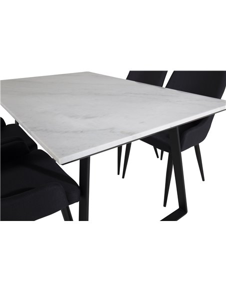 Matgrupp Estelle med Plaza matstolar, 140 × 90 cm
