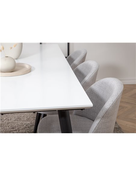 Matgrupp Jimmy med Velvet matstolar, 195 × 90 cm