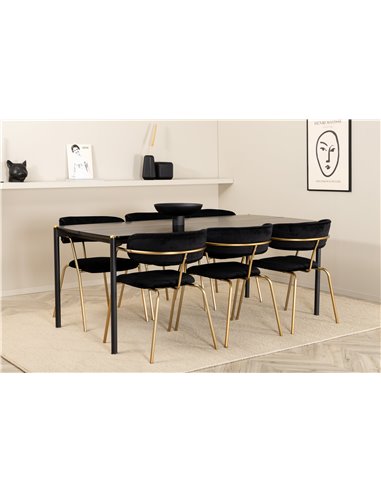 Matgrupp Pelle med Arrow matstolar, 190 × 90 cm