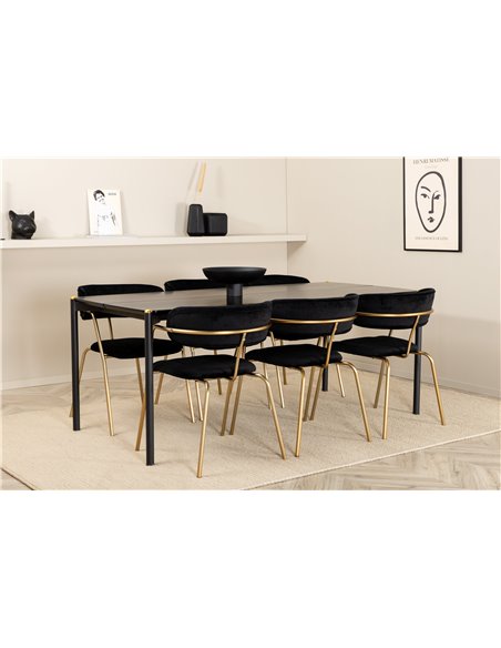 Matgrupp Pelle med Arrow matstolar, 190 × 90 cm